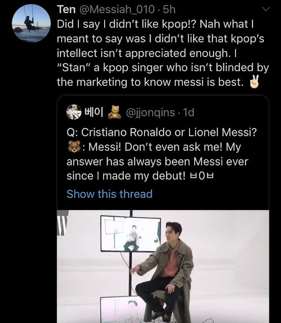 Lalu Membuat Fans Sepak Bola Menjadi EXO Artis Drama Korea -  Kai EXO Menjawab Satu Pertanyaan Tentang Lionel Messi Lalu Membuat Fans Sepak Bola Menjadi EXO-L