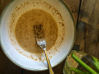 whisk nondairy milk and sunflower seed butter