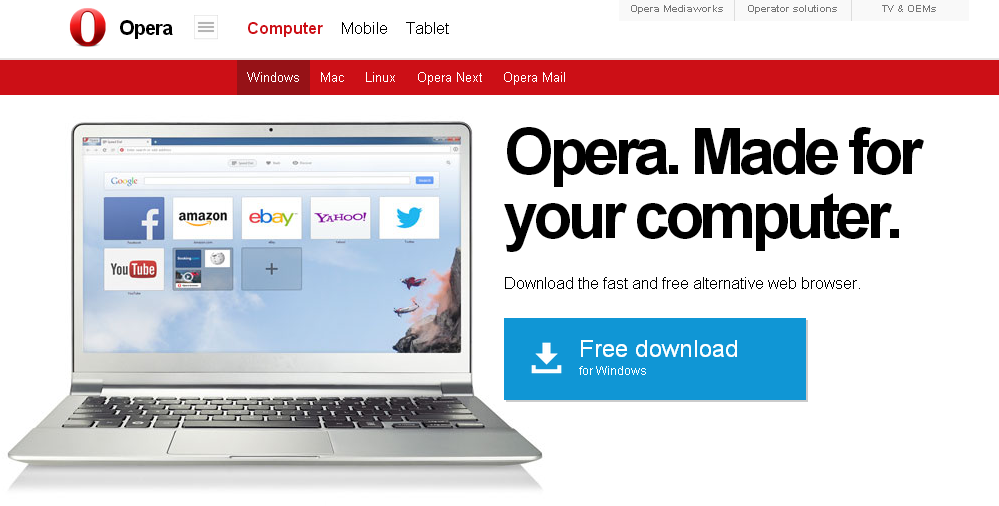 Download Opera Mini for PC or Laptop Windows 7/8 and XP 