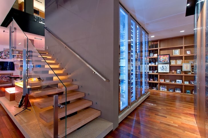 Stairs in Multimillion modern dream home in Las Vegas
