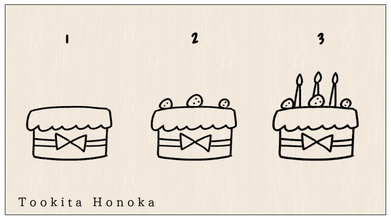 簡単かわいい 誕生日ケーキ バースデーホールケーキ のイラストの描き方 手書き ボールペン 手帳用 How To Draw Birthday Cake 遠北ほのかのイラストサイト