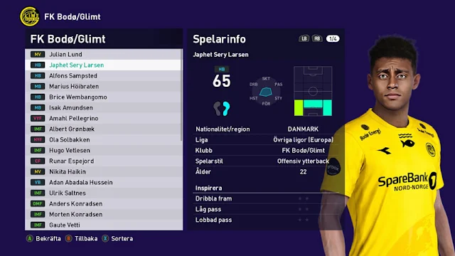 Japhet Sery Larsen Face For eFootball PES 2021