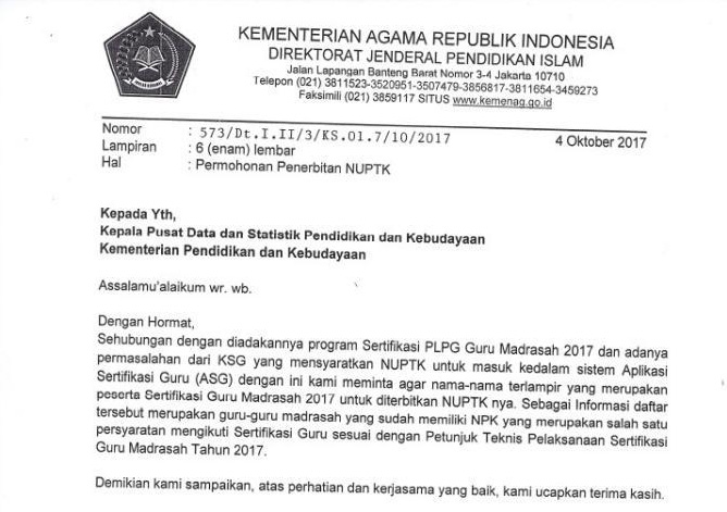 Contoh Surat Peruntukkan Kepada Yg