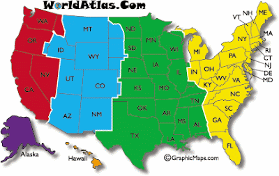 USA Time Zone Map