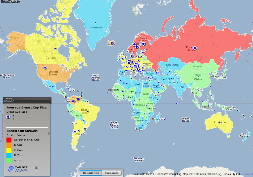 world map of average breast cup size. reast size map. Breast Cup