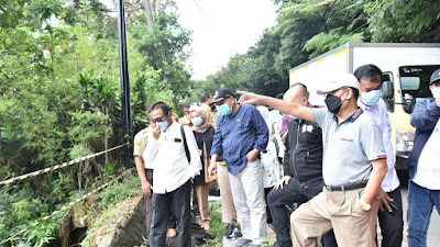 Komisi IV DPRD Jabar Tinjau Longsor  di Cisarua Lembang Jalur Menuju Curug Cimahi