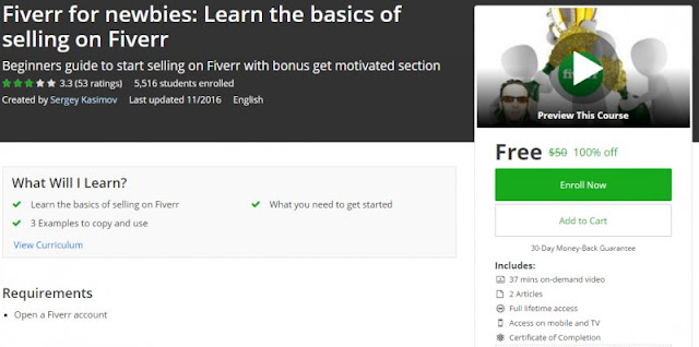 [100% Off] Fiverr for newbies: Learn the basics of selling on Fiverr| Worth 50$