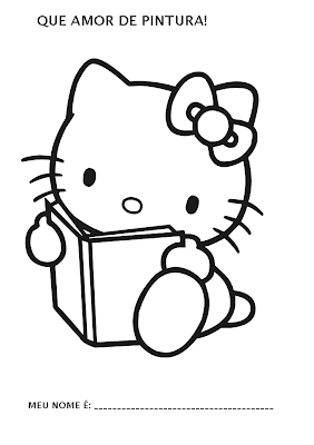 Hello kitt para colorir