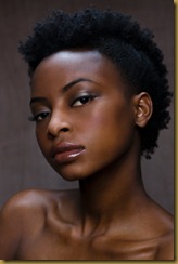 Afro-American woman with flawless skin