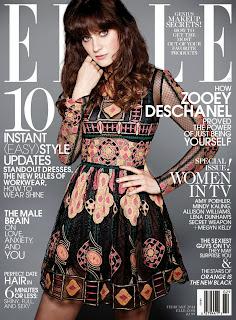 Magazine Cover : Zooey Deschanel Magazine Photoshoot Pics for Carter Smith in Elle Magazine February 2014