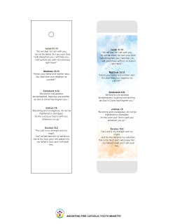 A bookmark with 5 bible verses