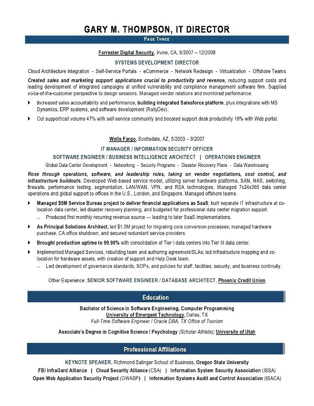 perfect it resume 3 perfect professional resume sample 2019