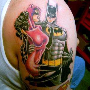 Batman up with Love Heart Tattoos