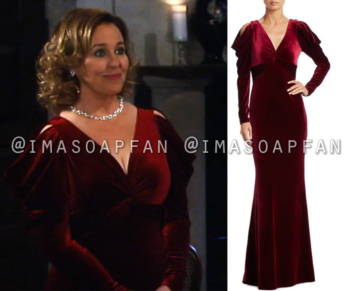 Laura Spencer, Genie Francis, Red Velvet Gown, General Hospital, GH