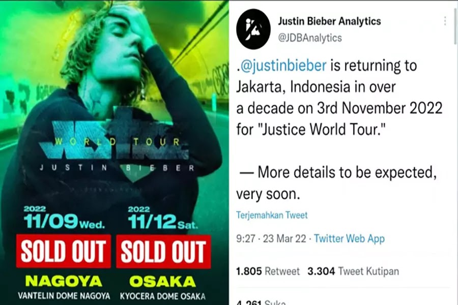 Justin Bieber Sah Konser di Indonesia 3 November
