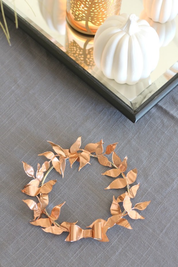 Copper-Leaf-Wreath-Table