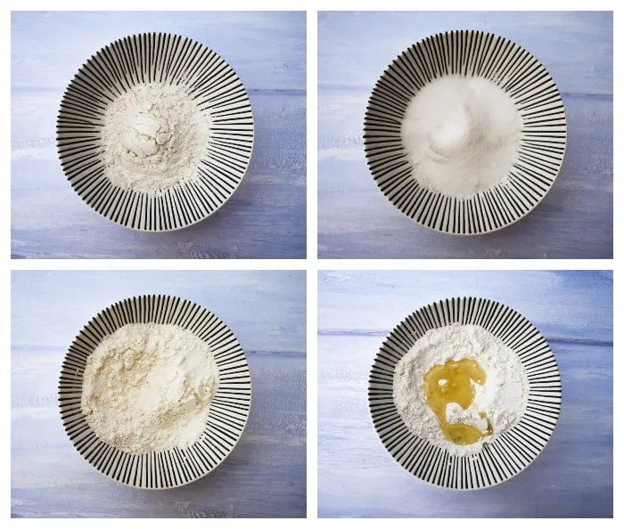 Microwave Banana Custard - Step 1 (dry ingredients and oil)