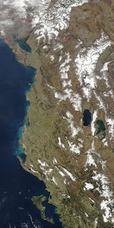 Arnavutluk'un uydu görüntüsü