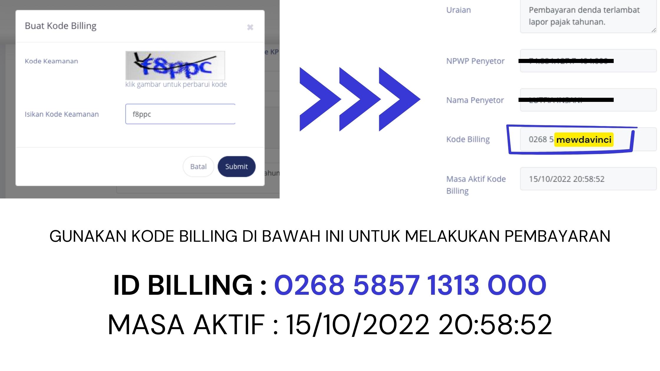 Kode Billing denda pajak penghasilan