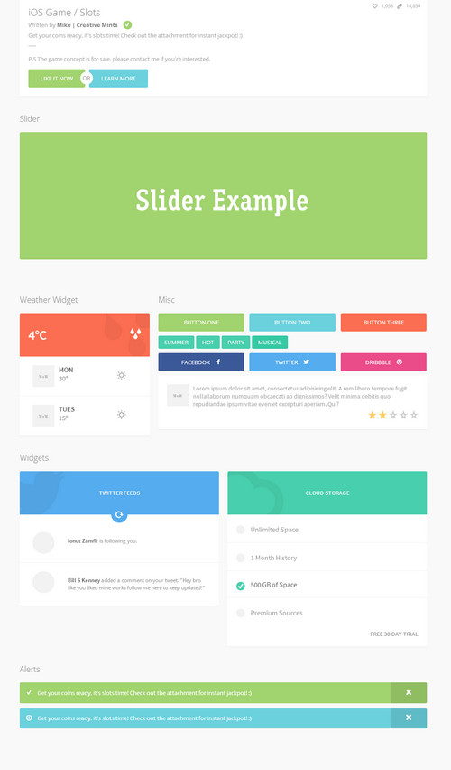 Latest Free HTML5 CSS3 UI kits