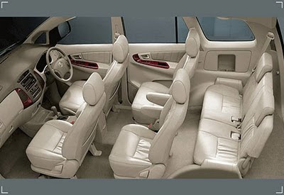 Interior design of Toyota Innova with leather upholstery