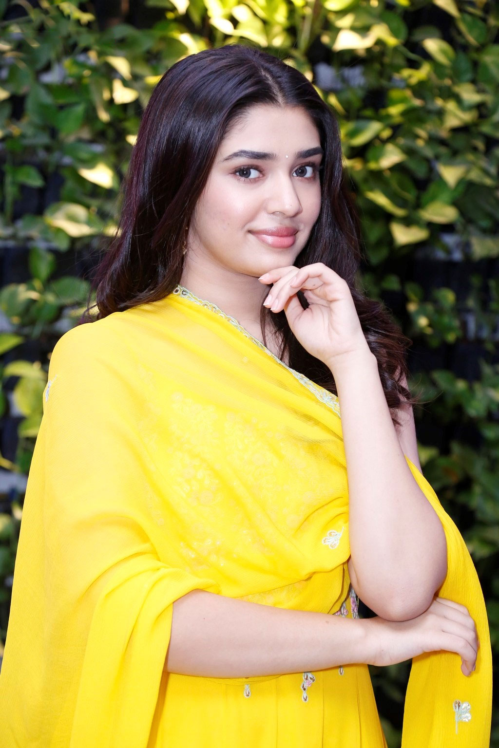 Actress Krithi Shetty Photos in yellow outfit