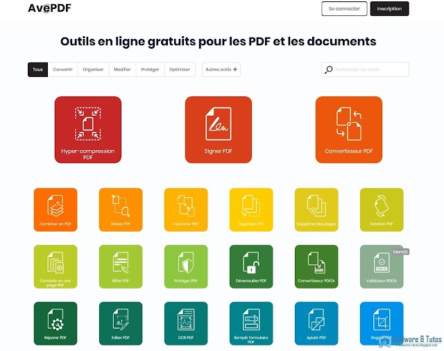 AvePDF : une boîte à outils du PDF