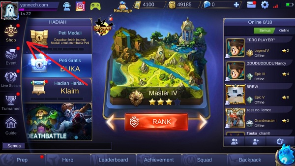 Cara Gift / Mengirim Skin ke Teman di Mobile Legends 