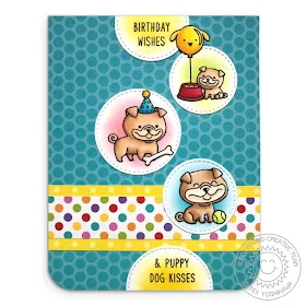 Sunny Studio Stamps: Puppy Parents & Devoted Doggies Birthday Card (using Rainbow Bright & Polka-dot Parade Paper, Staggered Circle Dies & Puppy Parents Stamps)