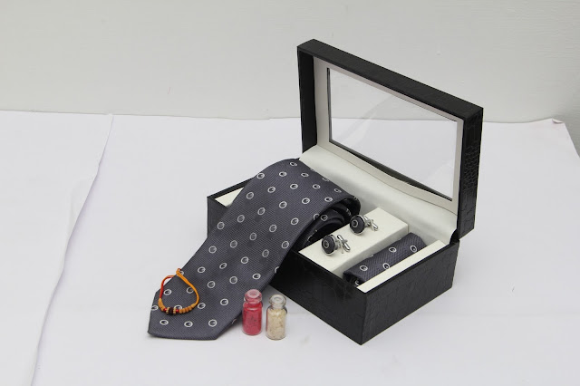 Box of Tie n Cufflinks rakhi combo