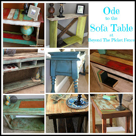 ode to the sofa table http://bec4-beyondthepicketfence.blogspot.com/2014/05/ode-to-sofa-table.html