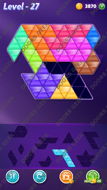 Block! Triangle Puzzle Master Level 27 Solution, Cheats, Walkthrough for Android, iPhone, iPad and iPod