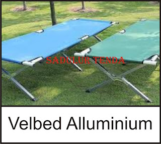 Dua jenis Velbed Tersedia di Toko Tenda Sadulur Tenda, Velbed Besi dan Velbed Allumunium.