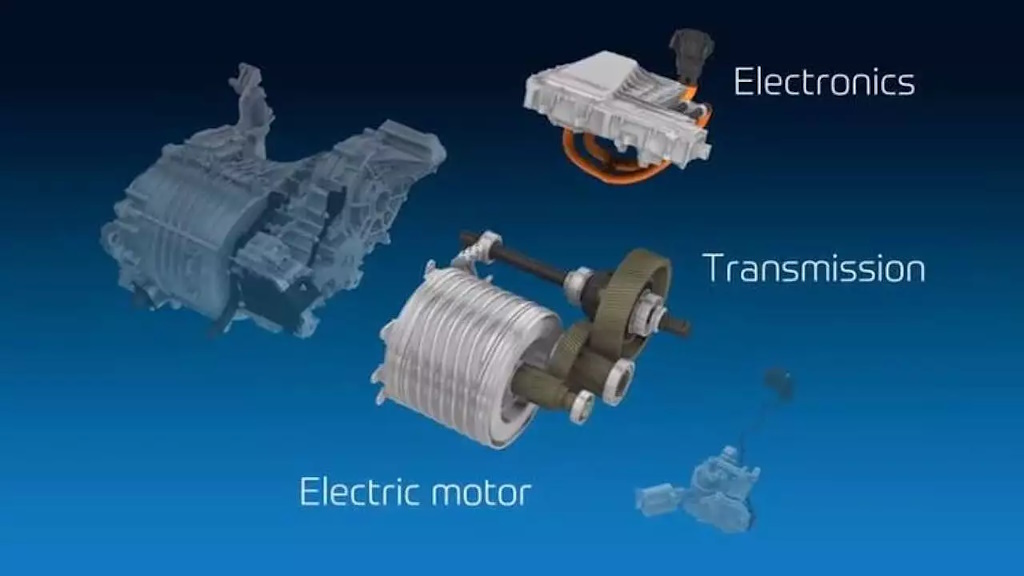 Exploded View of Electric Vehicle Powertrain