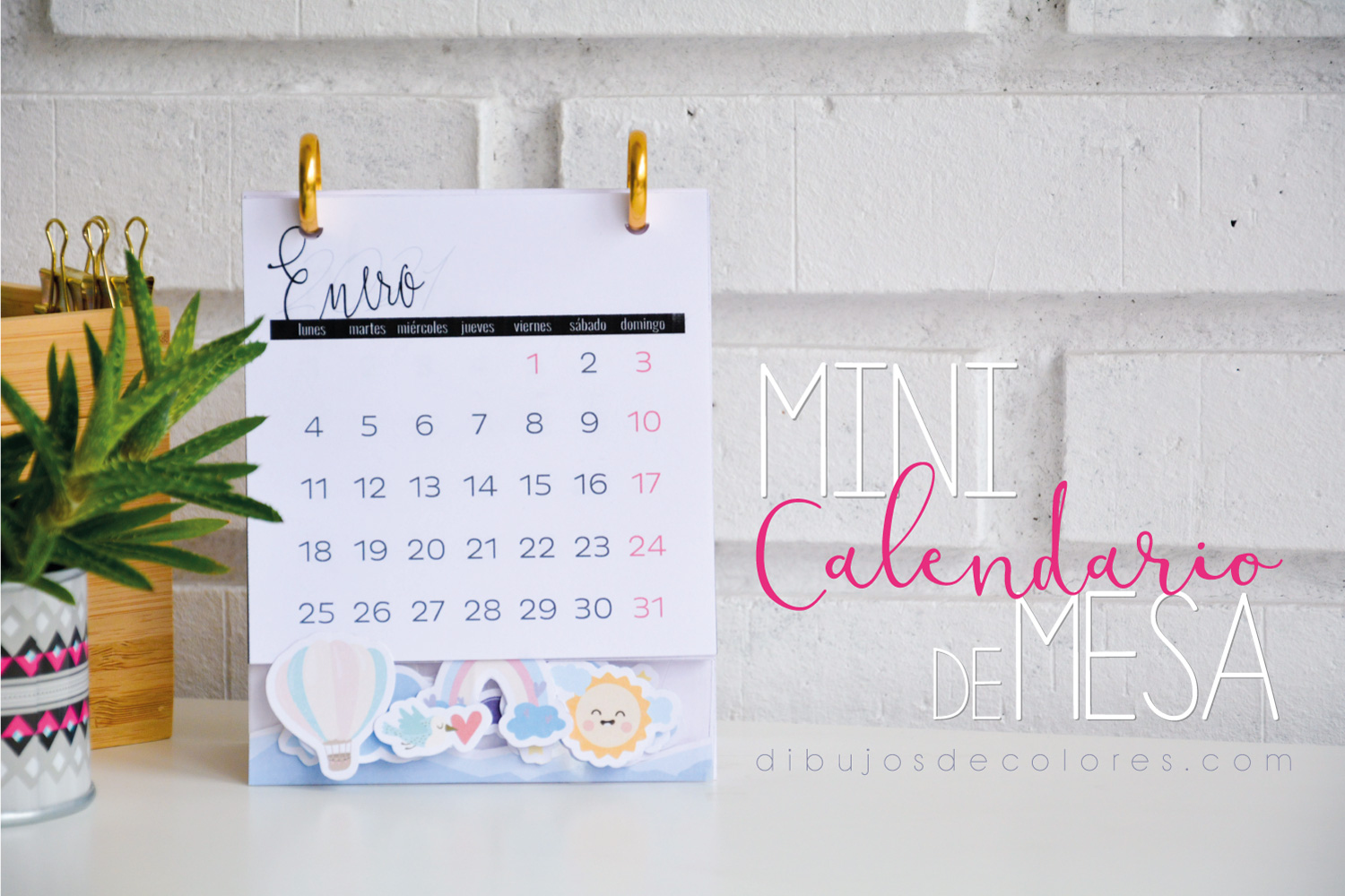 Mini calendario de mesa