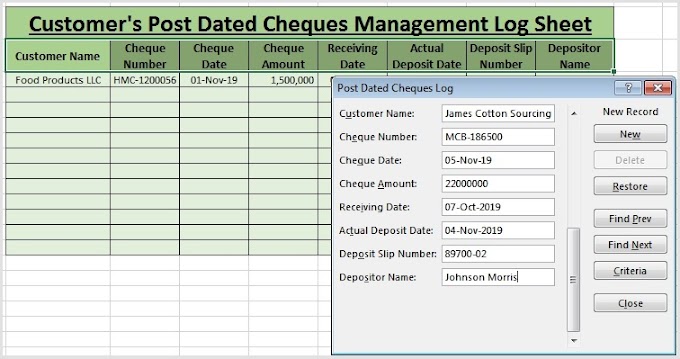 How to Maintain Data Log Sheet Using Microsoft Excel Form 