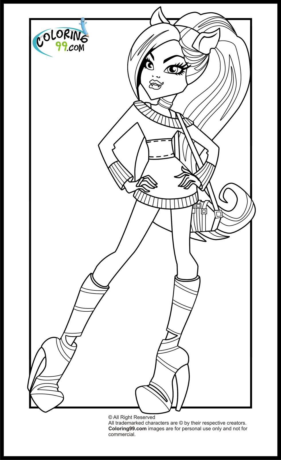 Monster High Clawdeen Wolf Coloring Pages | Team colors