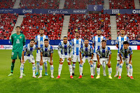 R. C. D. ESPANYOL DE BARCELONA. Temporada 2021-22. Diego López, Leandro Cabrera, Fran Mérida, David López, Sergi Gómez. Óscar Ruiz, Adriá Pedrosa, Raúl De Tomás, Adrián Embarba, Nicolás Melamed, Wu Lei. C. A. OSASUNA 0 R. C. D. ESPANYOL 0. 15/08/2021. Campeonato de Liga de 1ª División, jornada 1. Pamplona, Navarra, estadio El Sadar. GOLES: No hubo.