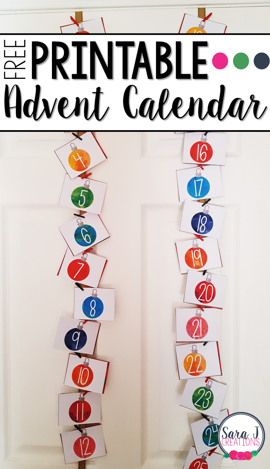 Free Printable Advent Calendar | Sara J Creations
