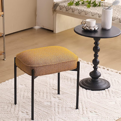 Rectangle Fabric Shearling Ottoman Design