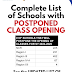 Complete list of schools with postponed class opening