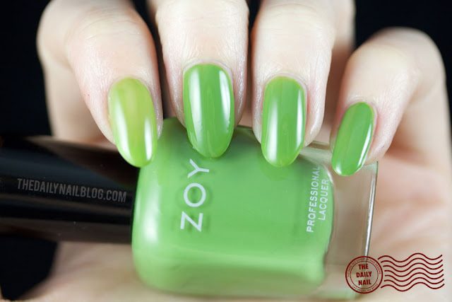 Zoya Island Fun Swatch, Jace, bright, creme, green