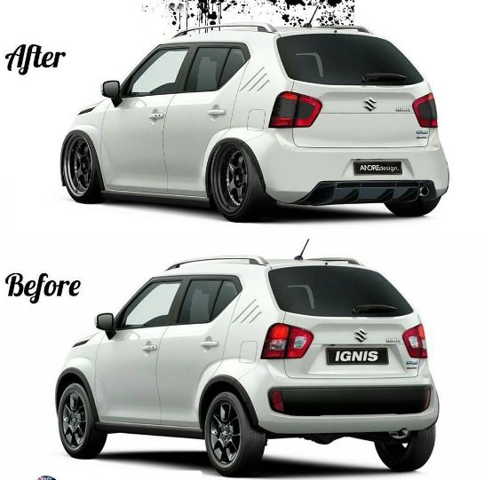 Cakep juga Suzuki Ignis dibuat ceper kayak gini Cakep juga Suzuki Ignis dibuat ceper kayak gini