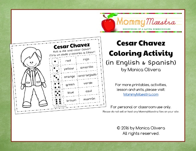 Download Mommy Maestra: Cesar Chavez Lesson Plans, Activities, Coloring Sheets and More
