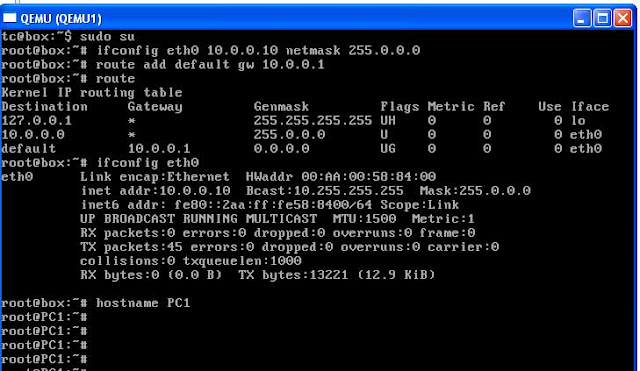 How to configure an  ip address in Qemu Microcore GNS 3