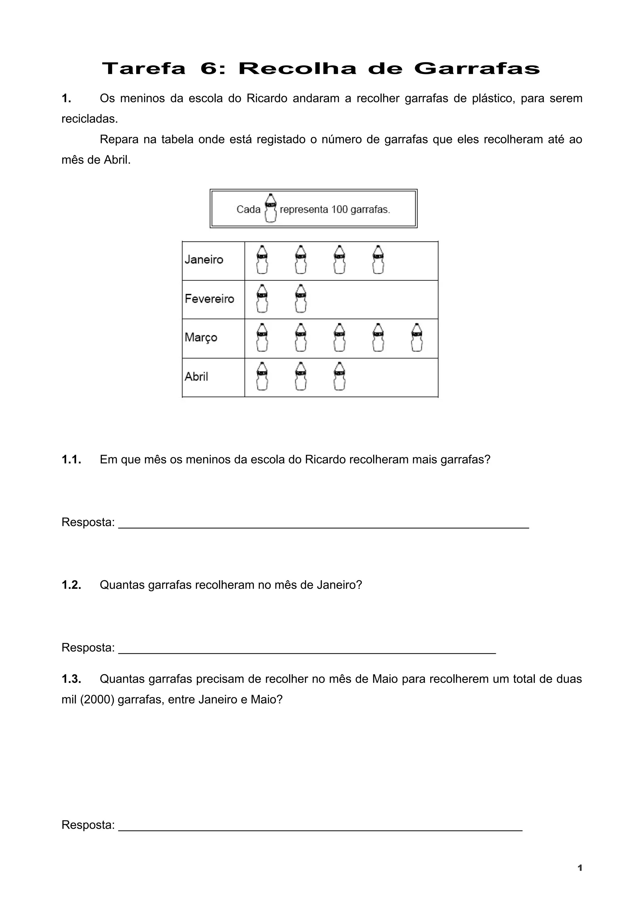 ATIVIDADES DE MATEMÁTICA COM GRÁFICOS E TABELAS 4 ANO