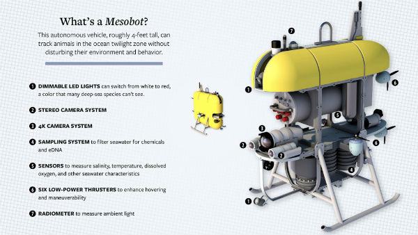 The new deep sea Robot called Mesobot that can study the ocean animals even in the twilight zone