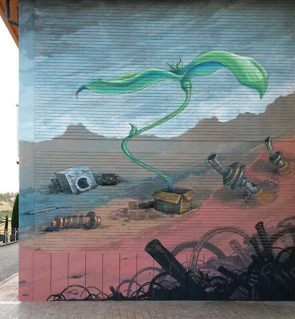 urka streetart plant bud murales
