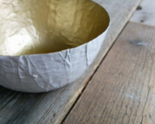 paper mache gold lined bowl