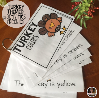 Turkey and Thanksgiving themed crafts, activities, math and literacy centers, ideas and freebies for your kindergarten, preschool and homeschool classrooms.